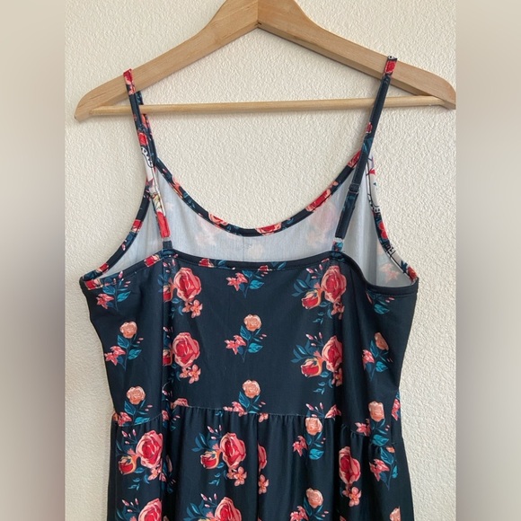 Navy floral print wide leg jumpsuit - Picture 6 of 11